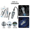 thumbnail image 3 of Cargador Automóvil Carga Turbo QC 3.0 Dual USB y Tipo C Cable Tipo C a C Moreka CP0088 45W Gris, 3 of 3