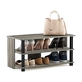 thumbnail image 5 of Furinno Turn-N-Tube 3-Tier Compact Open Storage Shoe Rack for Closet Entryway, French Oak/Black, 5 of 6