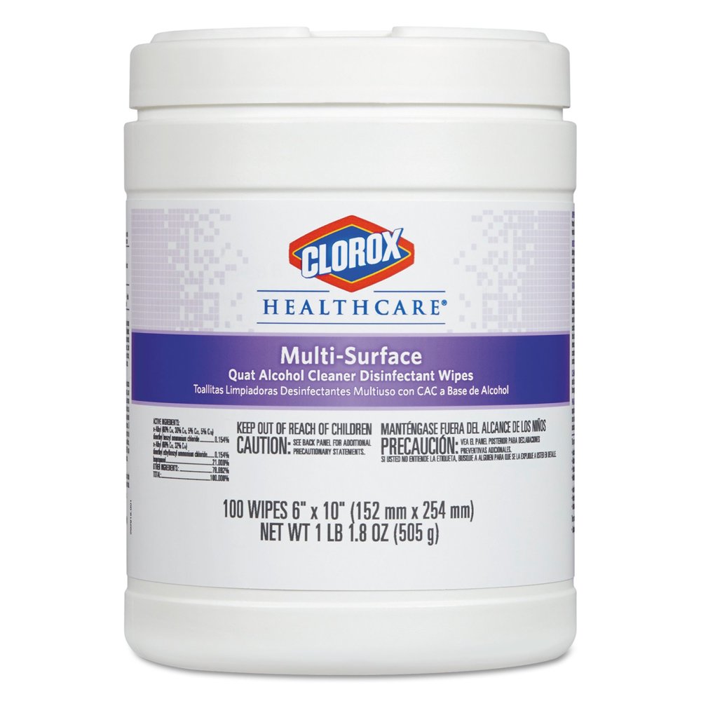 Clorox Healthcare MultiSurface Quat Alcohol Cleaner Disinfectant Wipes