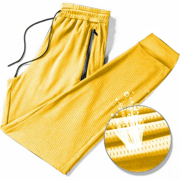 asjyhkr Plus Size Sweatpants for Men Drawstring Running Athletic Gym Joggers with Mesh Breathable and Zipper Pockets(M-5XL)