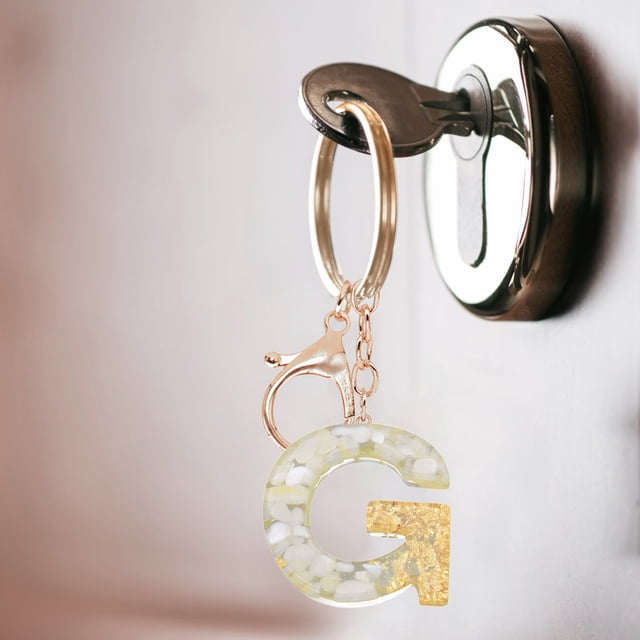 Porte-clés en Résine Translucide Personnalisée Pendentif Lettre Alphabet Personnalisable Cadeau pour Femmes