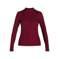 thumbnail image 5 of No Boundaries Ribbed Mock Neck Top with Long Sleeves, Women’s and Women’s Plus, 5 of 5