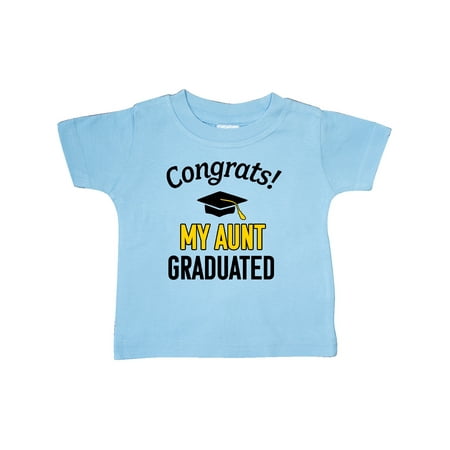 

Inktastic Congrats! My Aunt Graduated with cap Gift Baby Boy or Baby Girl T-Shirt