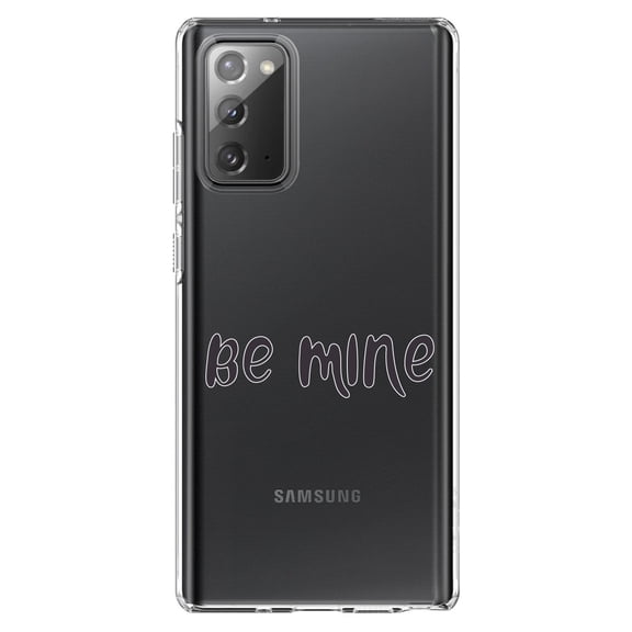 DistinctInk Clear Shockproof Hybrid Case for Galaxy Note 20 ULTRA (6.9" Screen) - TPU Bumper Acrylic Back Tempered Glass Screen Protector - Be Mine - Valentine's Day