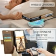 thumbnail image 3 of Compatible with Samsung Galaxy Z Fold 7 Wallet Case, PU Leather Flip Case with Card Holders RFID Blocking Stand [Shockproof TPU Inner Shell] Phone Cover for Samsung Galaxy Z Fold 7, Brown, 3 of 11