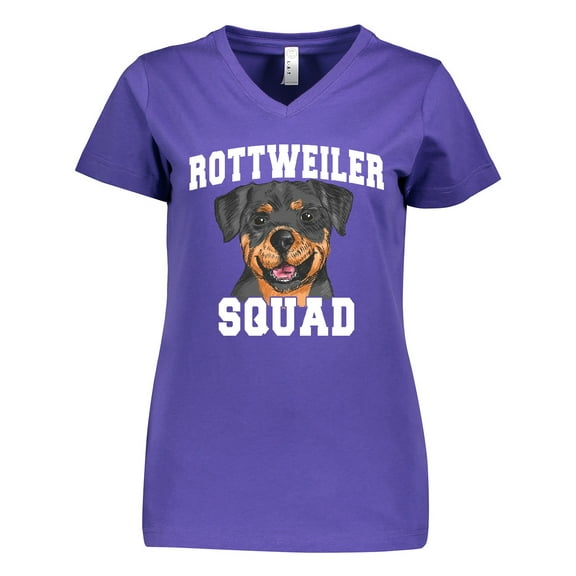 Inktastic Dog Rottweiler Squad Women's V-Neck T-Shirt