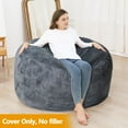 thumbnail image 3 of Danolapsi Bean Bag Chair Cover (No Filler), Beanbag Chair Outside Cover, Big Round Soft Fluffy Faux Fur Beanbag Lazy Sofa Bed Cover, 3 of 7