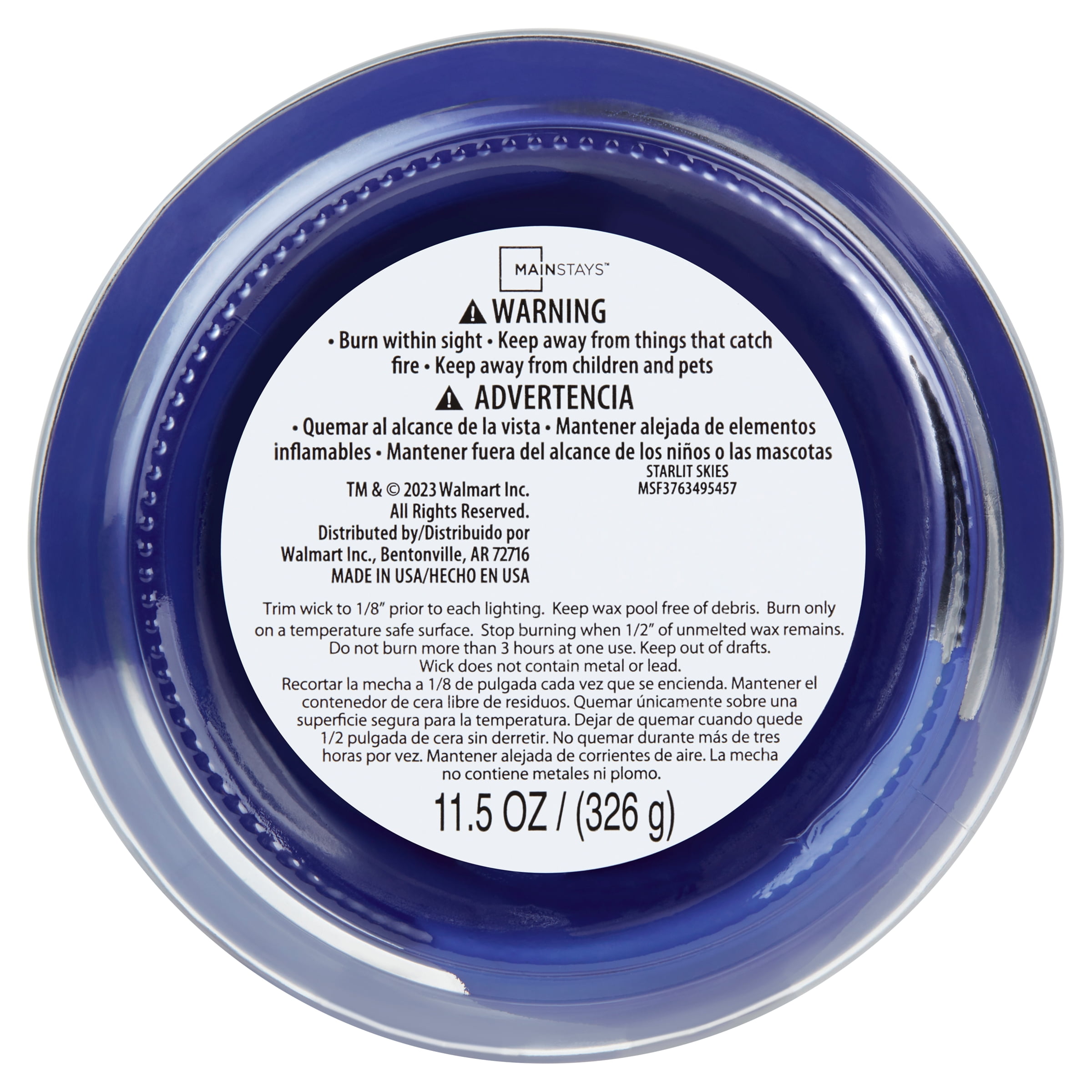 (4 pack) Mainstays Starlit Skies Scented 3-Wick Glass Jar Candle, 11.5 oz