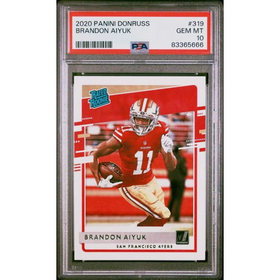 Graded 2020 Panini Donuss Brandon Aiyuk #319 Rookie RC Football Card PSA 10 Gem Mint