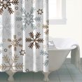 thumbnail image 4 of Light Christmas Snowflake Pattern Shower Curtain 84"x72" ,Bathroom Decorative Shower Curtains Set with 12 Hooks,Modern Waterproof Washable Shower Curtain, 4 of 6