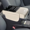 thumbnail image 1 of Kuntesetty Car Armrest Box Pad Front Seat Practical Premium Anti Scratch Console Organizer white, 1 of 9