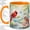 Orange, variant on Watercolor Cardinal Pair Coffee Mug, Cardinal Birds Mug, Daily Coffee Tea Cup for Home Office, Forest Stream with Butterflies and Blossoms, Woodland Nature Art, Bird Lovers Women Men