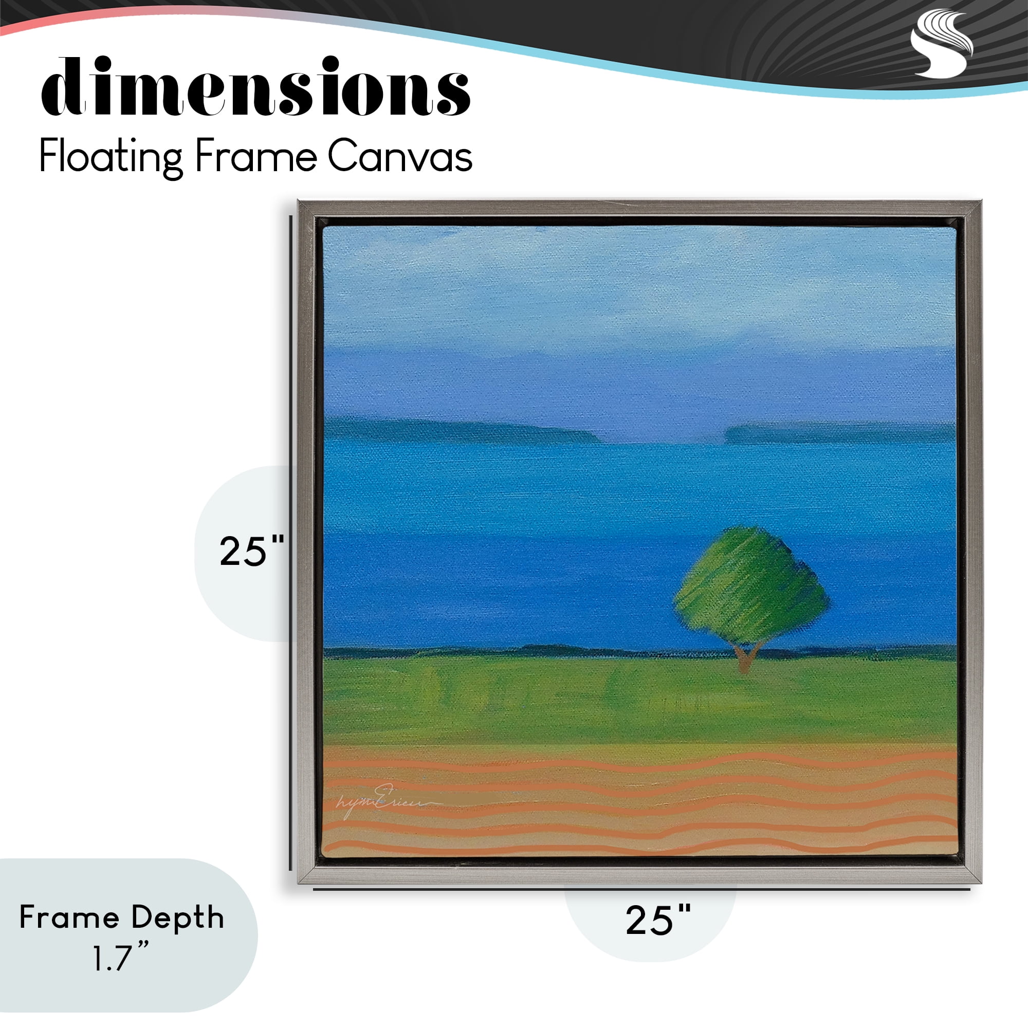 Stupell Industries Lone Tree at Spring Cove Gray Framed Floater Canvas Wall Art, design by Lynn Ericson Fine Art
