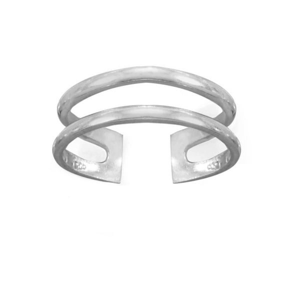Sterling Silver Toe Ring Two-row Polished