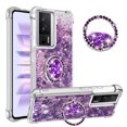 thumbnail image 1 of Funda para Xiaomi POCO F5 Pro 5G con Brillo Líquido Flotante, Purpurina, Parachoques y Anillo Giratorio Soporte, 1 of 5