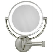 LED Lighted Wall Mount Round Make-Up Mirror 10x-1x