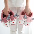 thumbnail image 3 of Closed Back Slippers Thickened Non-skid Cute 3D Elk Winter Slides Fluffy Sandals, 3 of 10