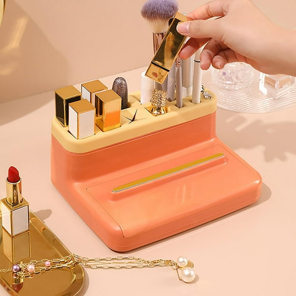 Makeup Storage Box, Beauty Storage Box, Clamshell And Detachable Storage Box, Storage Box With Silicone Interlayer For Bedroom And Wash Counter