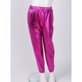 thumbnail image 3 of Aislor Kids Girls Shiny Metallic High Waist Active Pants Gym Workout Yoga Dance Leggings Hip Hop Trousers, 3 of 7