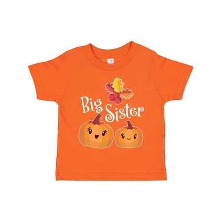 

Inktastic Big Sister Pumpkins with Fall Leaves Gift Toddler Toddler Girl T-Shirt