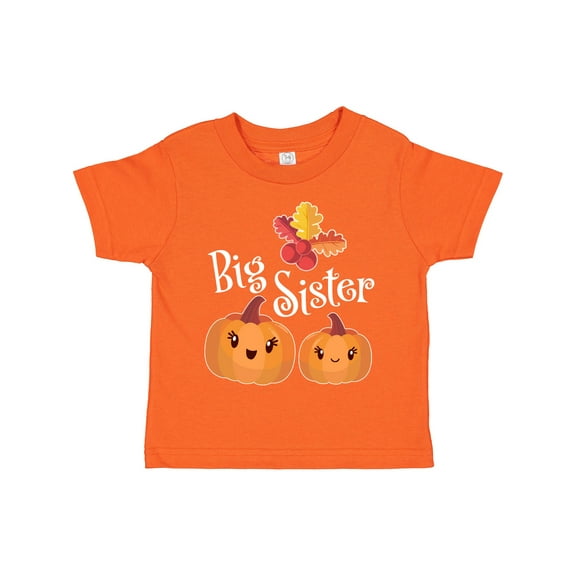 Inktastic Big Sister Pumpkins with Fall Leaves Girls Toddler T-Shirt