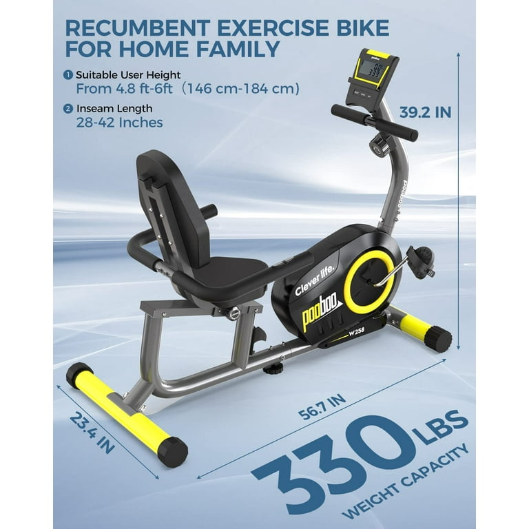 Free Shipping Cycool Workout Home Cycling Recumbent Exercise Bike Fitness Cardio Elliptical Indoor Cycling Bike Magnetic Resistance 330lbs Walmart