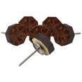 thumbnail image 3 of IBA Indianbeautifulart Brown Engraved Knobs Pack of 10 Wooden Wardrobe Door Knobs Drawer Pull, 3 of 3