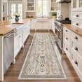 thumbnail image 4 of Roxstand 2'x8' Washable Runner Rug for Hallway Entrance Bedroom Entryway, Vintage Non Slip Stain Resistant Kitchen Rugs, Brown, 4 of 10