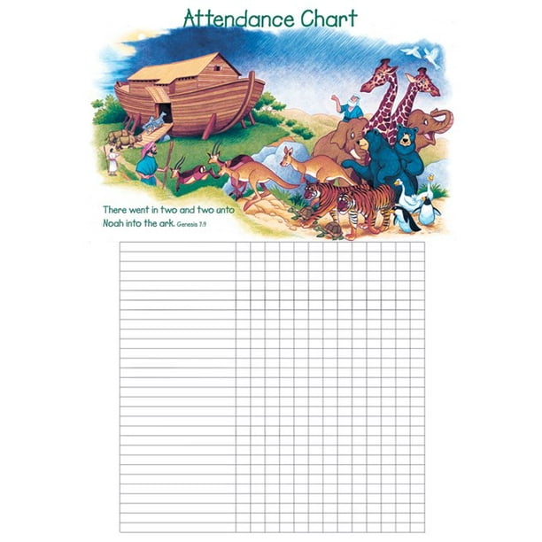 Attendance Chart Noah S Ark W Genesis 7 9 X 28 Walmart Com Walmart Com