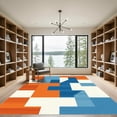 thumbnail image 2 of ODIKA 8'x10' Machine Washable Non-Slip Area Rug, Geometric Orange High Traffic Rug, Orange, 1077917, 2 of 7