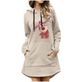 thumbnail image 2 of Vestidos de Navidad Para Mujer Elk Santa Print Pullover Dress Con Bolsillo Otoño Invierno Manga Larga Casual Sudadera Vestido Odeerbi ODB202771, 2 of 6