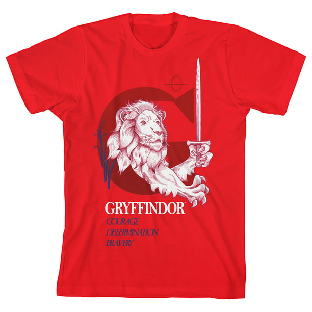 Harry Potter Gryffindor Lion And Sword Boys Red T Shirt Xl
