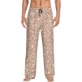 thumbnail image 1 of Balery Beige Sparkling Glitter Pantalones de pijama para hombre, pijama ultraligero, pantalón de descanso-Small, 1 of 6