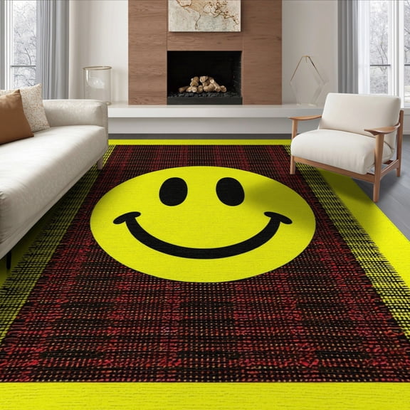 ODIKA 8'x10' Washable Area Rug Graphic Beast Statement Tattoo Shaped Weird for Dining Room, Large Office, Lounge, Non-Slip Chair-Friendly Mat