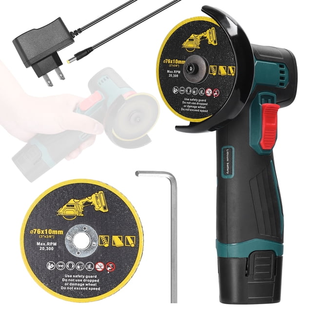 Mistaha 3-Inch Lithium Electric Angle Grinder with Dustproof Design and Brush Motor - Multi-functional Handheld Cutting Machine for Polishing and Grinding Tasks - 110V US Plug - Durable and Versatile