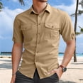 thumbnail image 2 of Men's Short Sleeve Button Up Shirts Breathable Comfortable Casual Formal Wear Versatile Stylish Lightweight Summer Mens Summer Lightweight Pullover Tee Shirts, 2 of 4