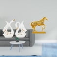 thumbnail image 2 of Elegantes figuras de cisne y caballo de cerámica para decoración de estanterías, armarios, hogar y oficina. Adorno de resina lisa grabada., 2 of 8