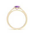 thumbnail image 2 of ANGARA Natural 0.8 Ct. Amethyst with Diamond Halo Ring in 14K Yellow Gold for Women (Ring Size: 3), 2 of 9