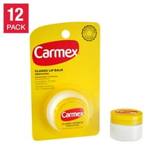 Carmex Classic Medicated Lip Balm Jar, Original, 0.25 oz (12 Pack) (Bundle)