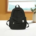 thumbnail image 4 of Otqutp Student Bag Female Pure Color Simple Leisure Shoulder Bag Campus Backpack for Women's Casual Traveling Hiking(Black,One Size), 4 of 4