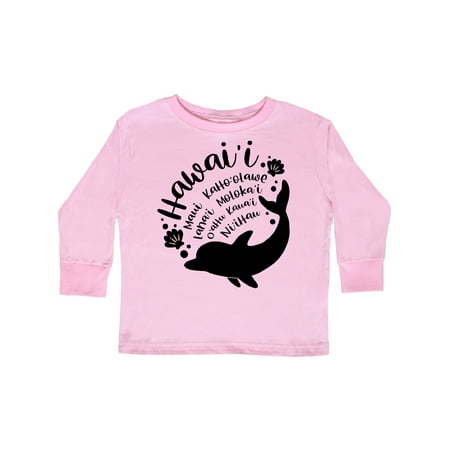 

Inktastic Hawaii Islands with Dolphin Gift Toddler Boy or Toddler Girl Long Sleeve T-Shirt