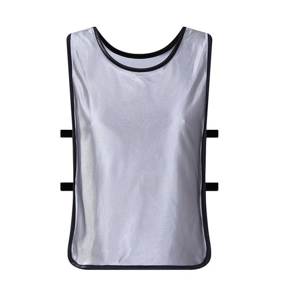 Toptie Training Vests Soccer Pinnies Football Jersey, Pinnies for Soccer Team, Adult / Child-Silver-YM(Child)