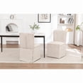thumbnail image 3 of Set of 2 Linen Dining Chairs, Modern Upholstered Fabric Side Chairs with Padded Seat and Backrest, Armless Accent Chairs for Dining Room, Kitchen, or Living Room, Beige, 3 of 22