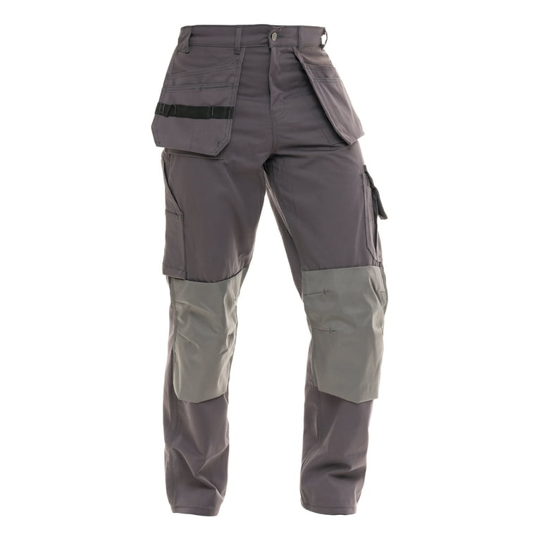Skylinewears Men cargo pants Workwear Trousers Utility Work Pants with  Cordura Knee Reinforcement Gray W32-L32