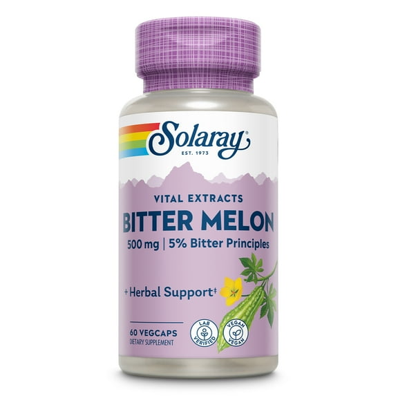 Solaray Bitter Melon Fruit Extract 500mg 5% Bitter Principles | Healthy Blood Sugar Support | Lab Verified | 60 VegCaps