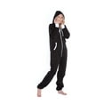 thumbnail image 3 of Big Feet Black Hoodie Jumpsuit Hooded Playsuit One Piece Sleeper Loungewear, 3 of 4