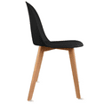 thumbnail image 5 of Set of 4 Modern Armless Dining Chair Set with Molded Plastic Seat Shell and Solid Wooden Legs, Black, 5 of 12