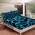 thumbnail image 3 of Cow Print Twin Fitted Sheet Kawaii Farm Animal Sheets, Black Blue Bed Sheets Highland Cattle Bull Skin Bed Cover, Wildlife Hair Skin Bed Set (Deep Pocket), 3 of 5
