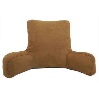 Brown Suede Solid Color Oversized Bed Rest Lounger Support Pillow - Elements By Arlee