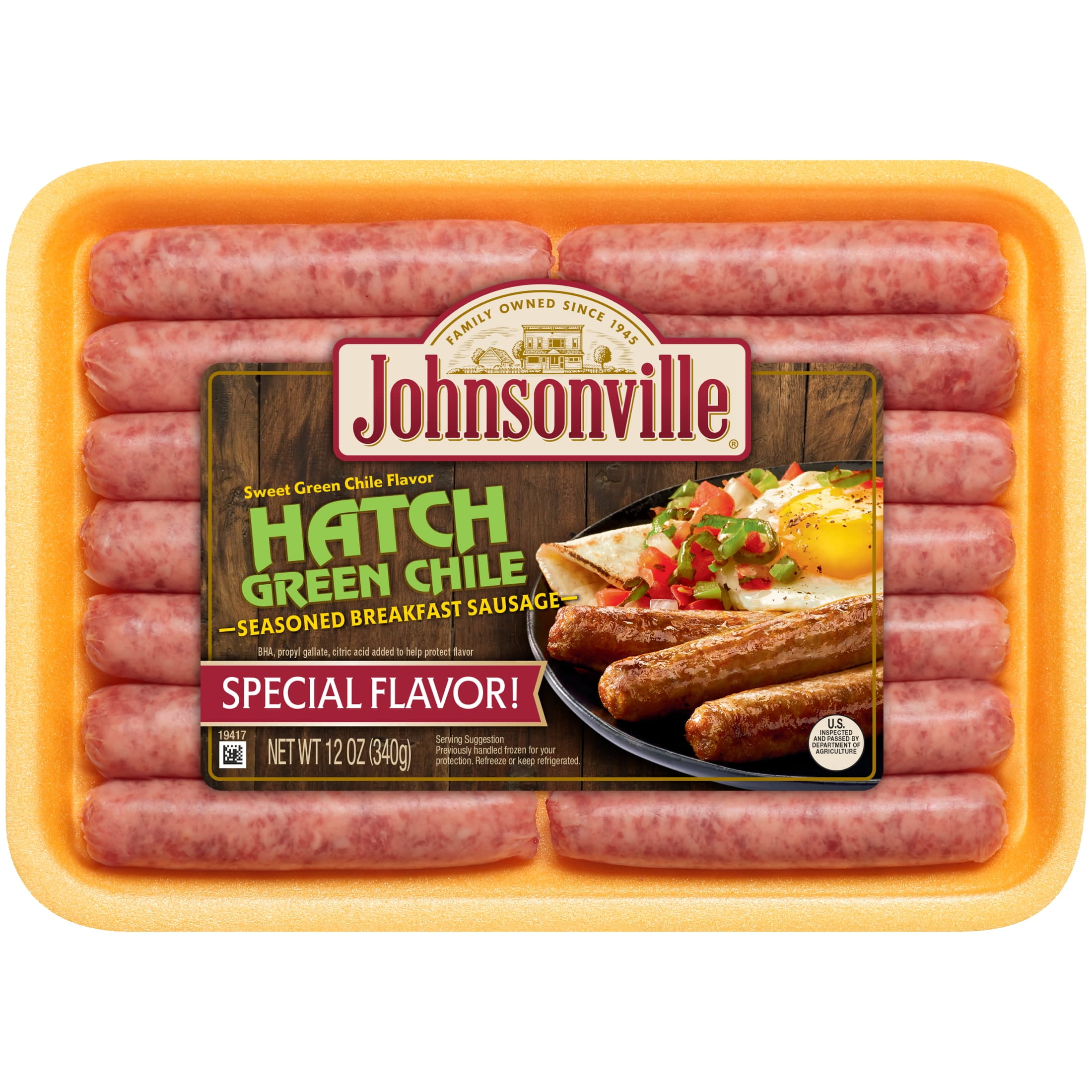 Johnsonville Hatch Green Chile Seasoned Breakfast Sausage Links 12 oz packages